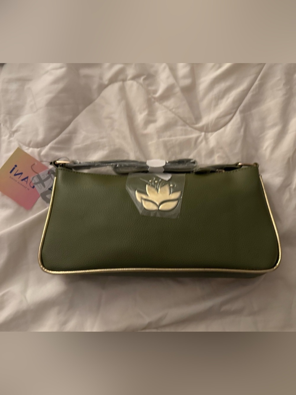 Danielle Nicole Disney’s Princess Tiana Lotus Shoulder Bag with Gold Trim